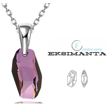 Sudraba Kaklarota ar Swarovski Elementu Eksimanta.
