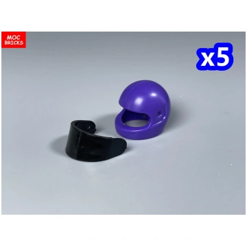 MOC Bricks Purple Motorcycle Helmet 4cm Figure Wea