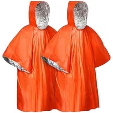 flintronic Emergency Survival Poncho, (Pack of 2) 