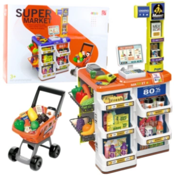 Shop Set Cash Register, Trolley, Scanner, Supermar