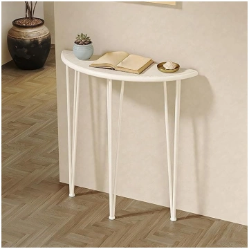 Crescent-shaped Console Table, Narrow, Side Table 
