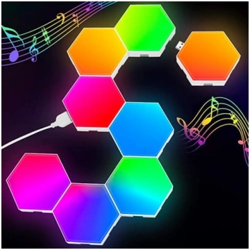 Kimimara Sešstūra LED panelis — RGB Viedie LED pan