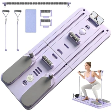 Pilates dēlis ar viedo taimeri un elastīgajām lent