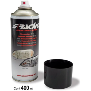 Yellowed headlight restoration spray