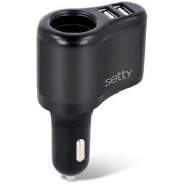 Auto kontaktligzdas sadalītājs 2xUSB 2A Setty
