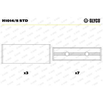 Kloķvārpstas gultņa ieliktnis GLYCO H1014/5 STD