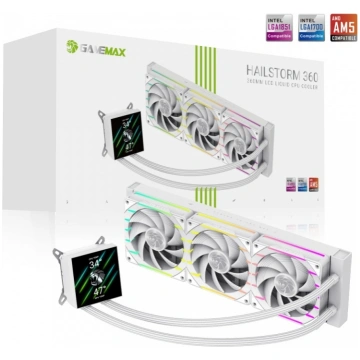 Gamemax CPU Liquid Cooler | HAILSTORM 360 LCD WH |