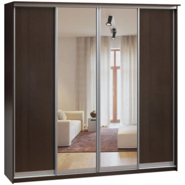 Skapis ar 4 bīdāmām durvīm un spoguli 280/240/60 c