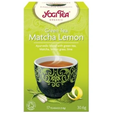 Ājurvēdas zaļā tēja ar matcha un citronu, ekoloģis