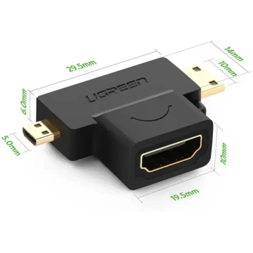 UGREEN 20144 Mini/Micro HDMI uz HDMI adapteris – m