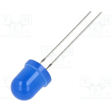 LED; blue; 8mm; 750÷1120mcd; 30°; Front: convex; 1