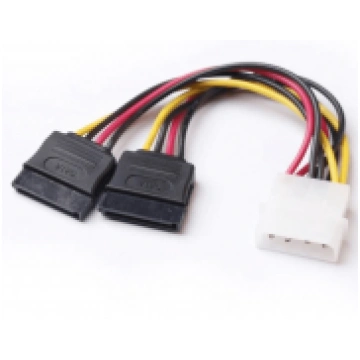 Molex 4 Pin to 2x 15 Pin SATA Power Cable for IDE 