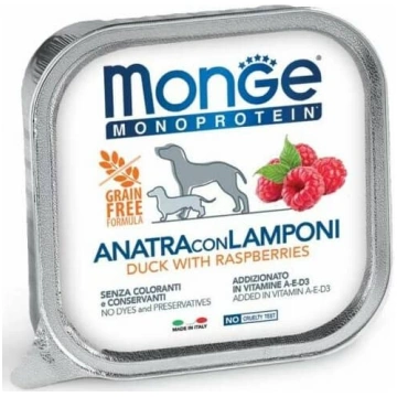 MONGE DOG MONOPROTEIN FRUITS DUCK suņu konservi Pī