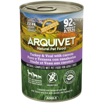 Arquivet Dog, Adult/Tītara un liellopa gaļa ar bur