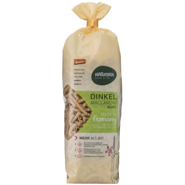 BIO Makaroni, plēkšņu kviešu, trubiņas, 500g NATUR