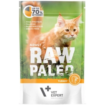 Raw Paleo konservi pieaugušiem kaķiem ar tītara un