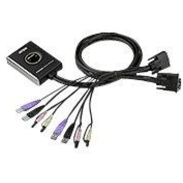 Aten 2-Port USB DVI/Audio Cable KVM Switch with Re