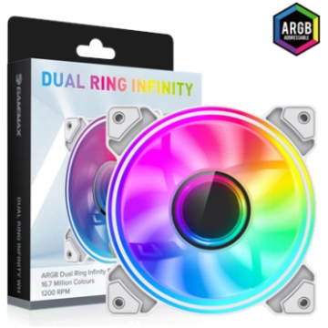 Gamemax Case Fan | DUAL RING INFINITY WH | White