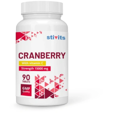 Dzērvenes 15000 mg + C vitamīns, 90 tabletes Stivi