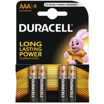 Duracell elementai šarminiai AAA, 4 vnt