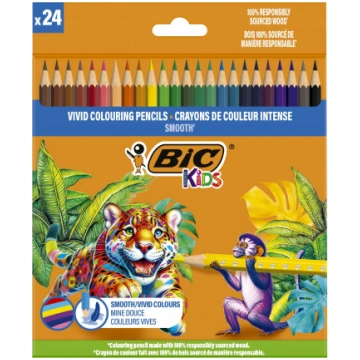 Krāsainie zīmuļi Bic Kids Smooth, 24 gab