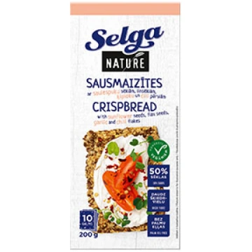 Sausmaizītes Nature ar sēklām, čili, ķiploks Selga