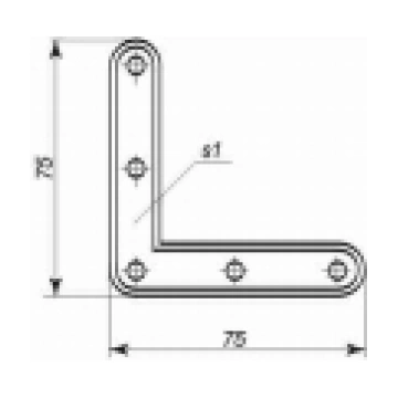 Stūrenis loga 75x75x1.6mm 4750656015939
