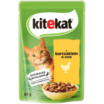 KITEKAT Vistas gaļa mērcē 85 g pieaugušiem kaķiem
