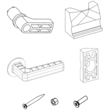 Siltumnīcas rokturis KLASIKA, plastmasas, pelēks R