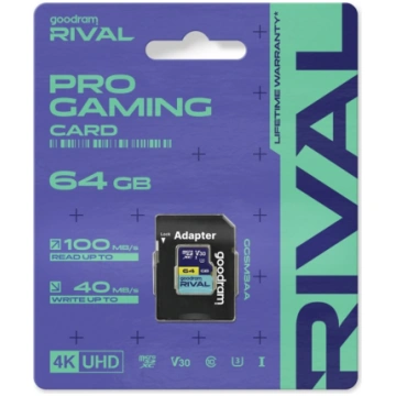 Memory card microSD 64GB Rival UHS-I V30 U3 C10 10
