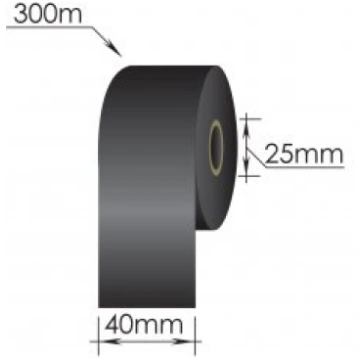 Ribbons 40mm x 300m/ 25mm/40mm/Wax-Resin/Out, meln