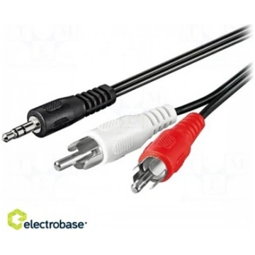 Kabelis | Jack 3,5 mm 3 kontaktu spraudnis, RCA sp