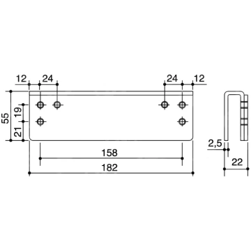 PIASTRA A CAVALIERE ASSA ABLOY AC220 - Nero