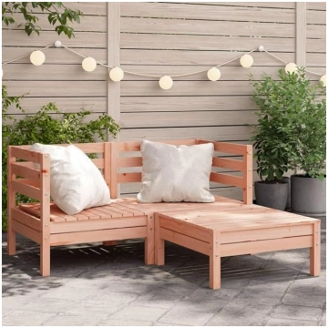 Homgoday Garden Sofa 2 Seater with Footstool Solid