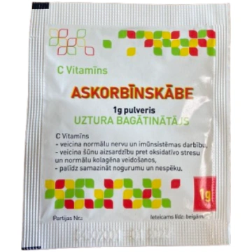 [:lv] ASKORBĪNSKĀBE C Vitamīns 1 g pulveris VIOLAH