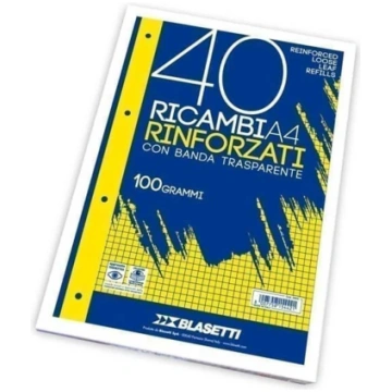 BLASETTI Ricambi Rinforzati A4 100Gr -1R- Righe Se