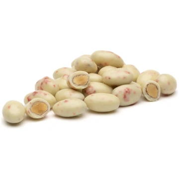 MANDELES AR BALTO ŠOKOLĀDI UN ZEMENĒM - 1kg