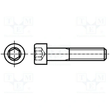 Screw; M4x30; 0.7; Head: cheese head; hex key; HEX