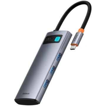 7in1 HUB adapteris Metal Gleam USB-C HDMI USB-A US
