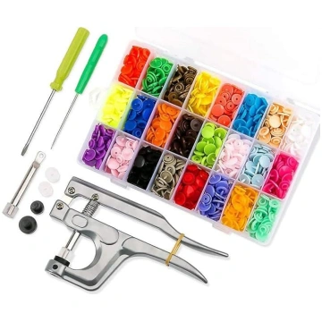 Hollow Fixed Snap Fasteners Set Metal Ring Button 