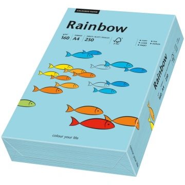 Papīrs RAINBOW 160g/m2 A4 250lp lagūnas zils Nr.84