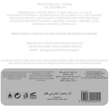 Franck Boclet Vanille EDP Spray Unisex 100 ml vīri
