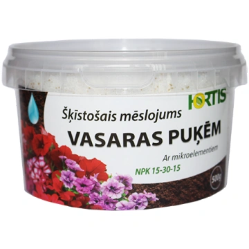 Hortis šķīstošais mēslojums vasaras puķēm 500g 475