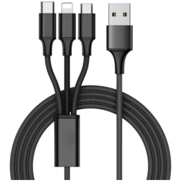 USB 3-vienā telefona lādēšanas vads Lightning, Mic