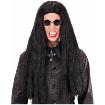 Vampīra paruka, melna, ekstra gara, taisna