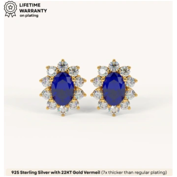 Midnight Bloom Studs in 92.5 Sterling Silver White