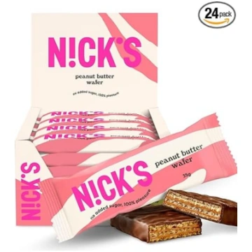 NICKS zemogļhidrātu šokolādes vafeļu batoniņš ar z
