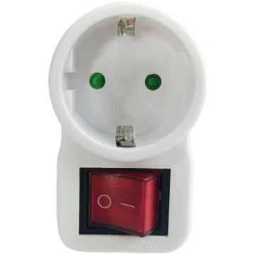 MicroConnect Safety socket adapter, white 230V / 1
