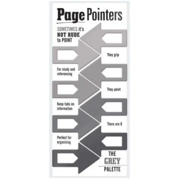 Page Pointers Page Markers- Grey Bookshop