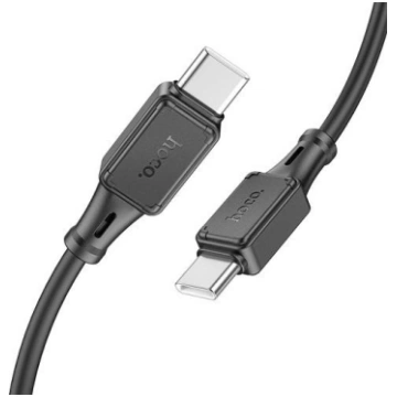 Silicone Cable HOCO Type-C - Type-C, 60W, black, 1